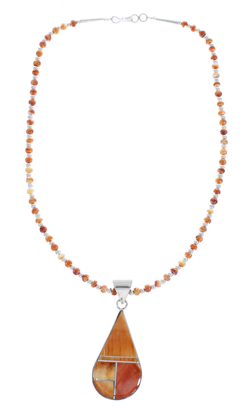 Navajo Oyster Shell Genuine Sterling Silver Bead Necklace Set JX125540